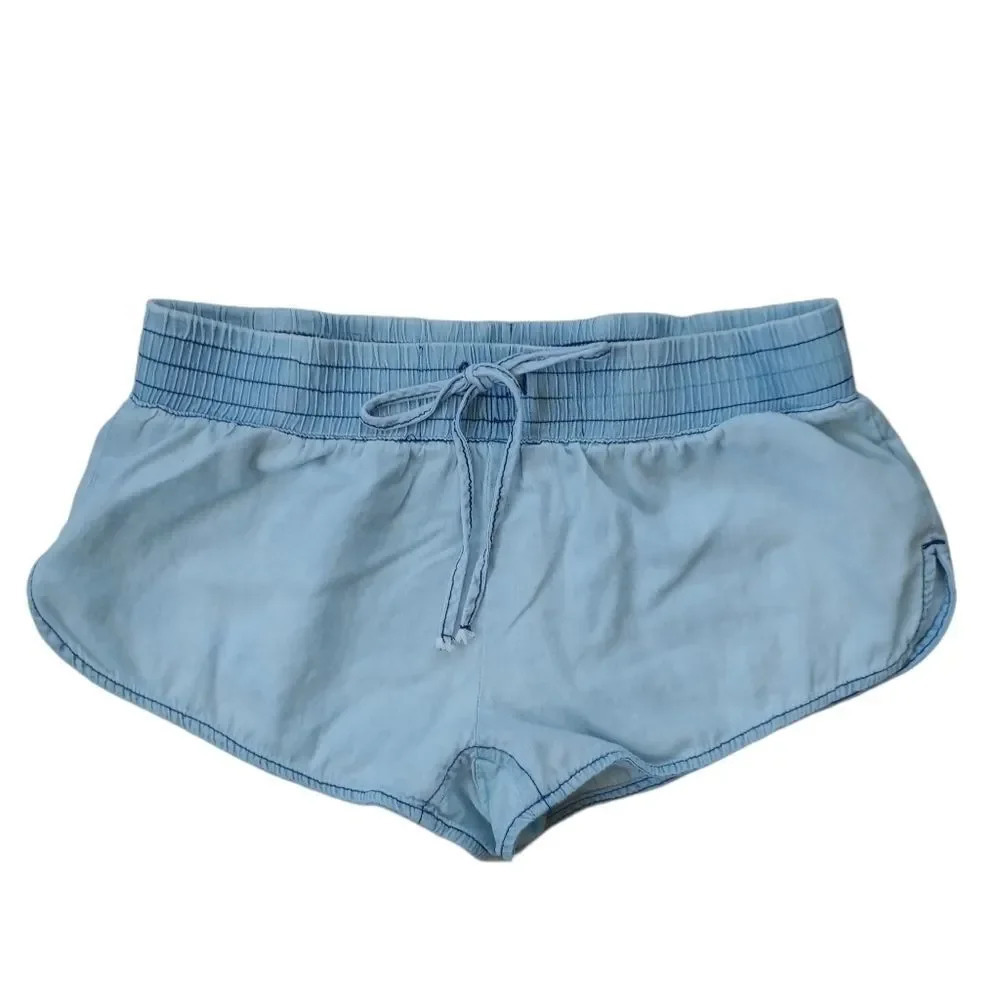 Blue Chambray Jogger Shorts Size S